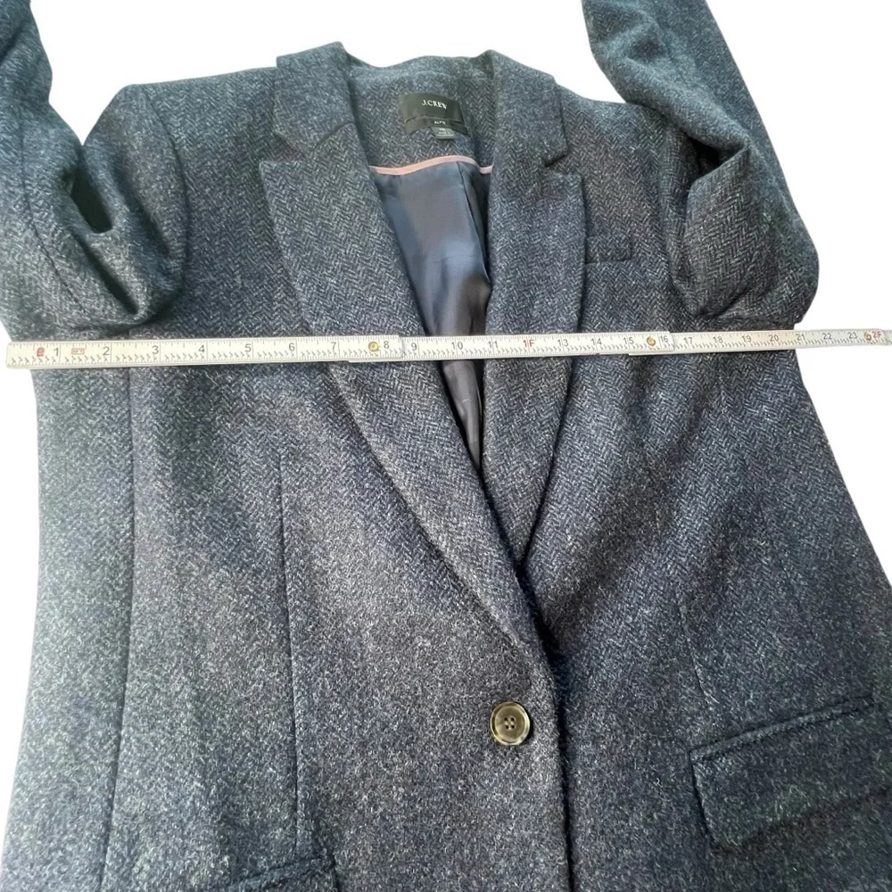 J.Crew Alfie Women’s Blazer in Navy English Wool Herringbone Size 12